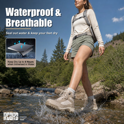 R CORD Women's Waterproof Hiking Boots for Everyday Comfort
