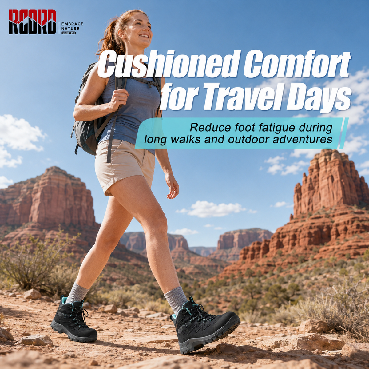 R CORD Women's Hiking Boots with Ankle Support & Non-Slip Grip