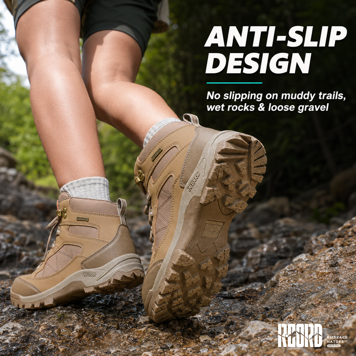 R CORD Women's Waterproof Hiking Boots for Everyday Comfort