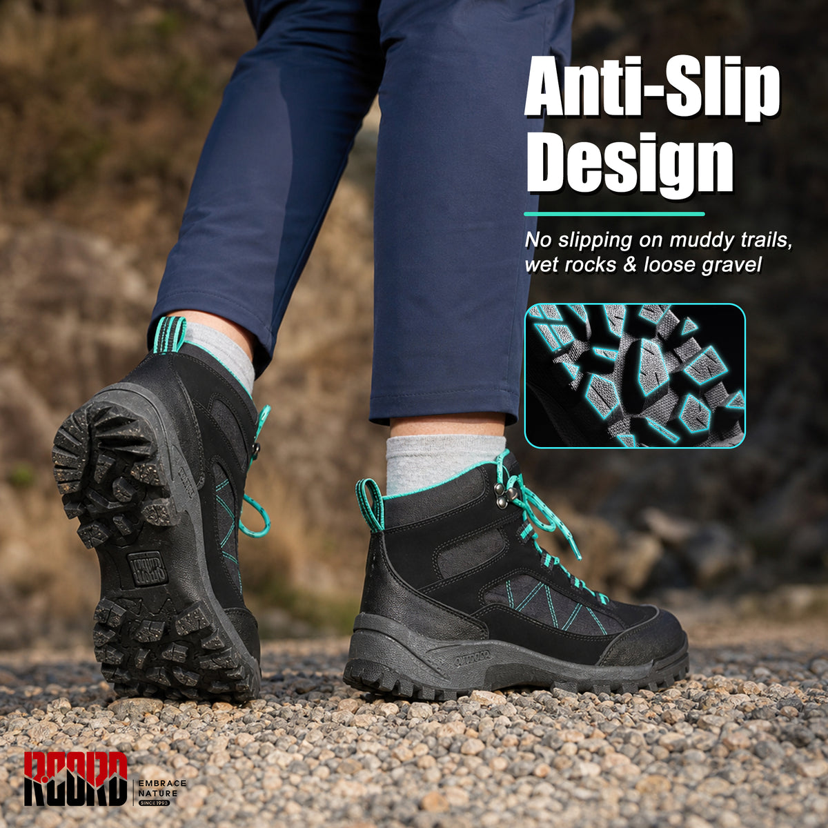 R CORD Women's Waterproof Hiking Boots for Everyday Comfort