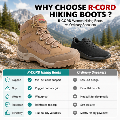 R CORD Women's Waterproof Hiking Boots for Everyday Comfort