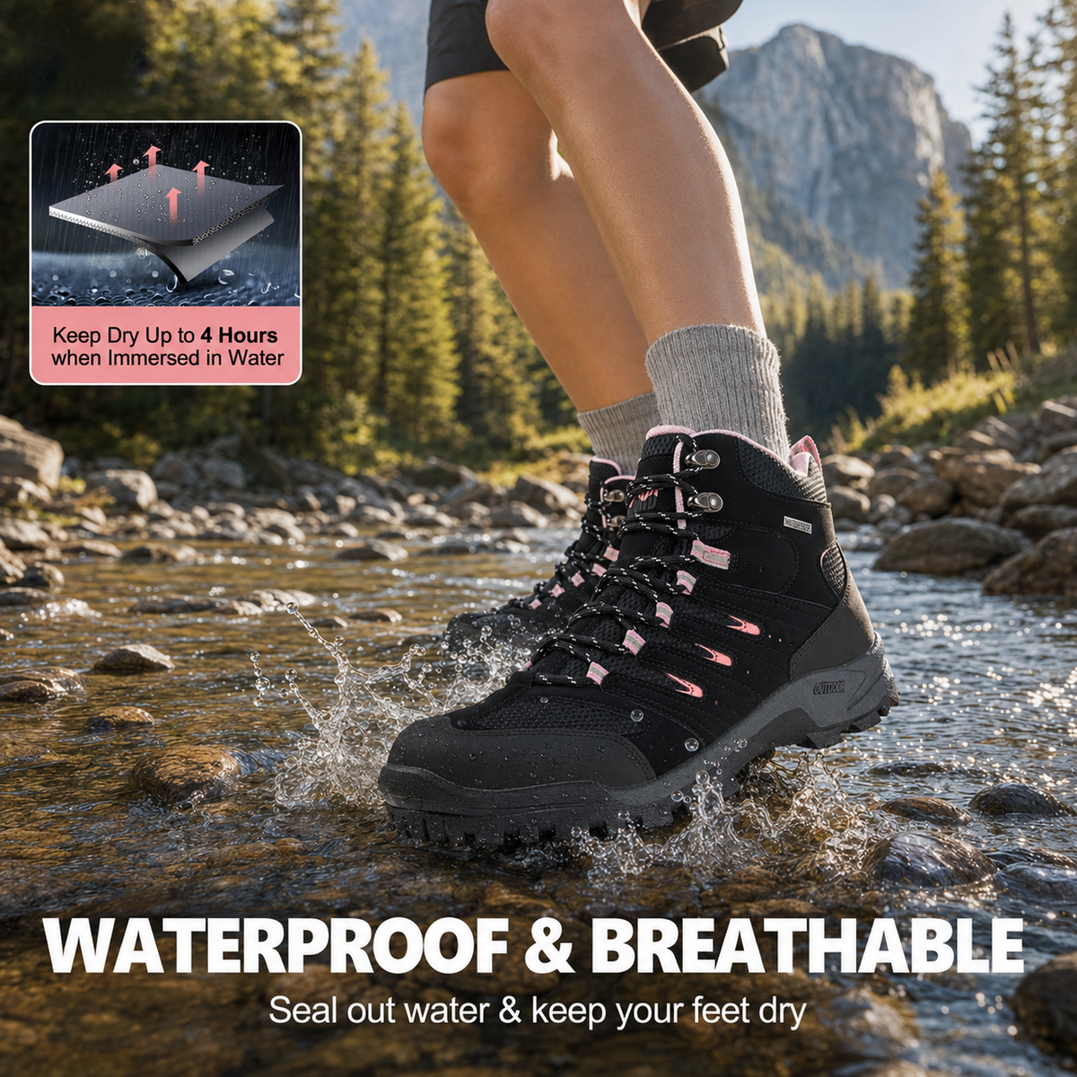 R CORD Women’s Hiking Boots Waterproof