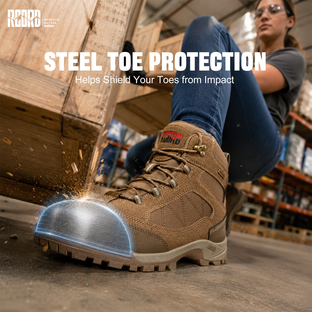 R CORD Women Safety Work Boots