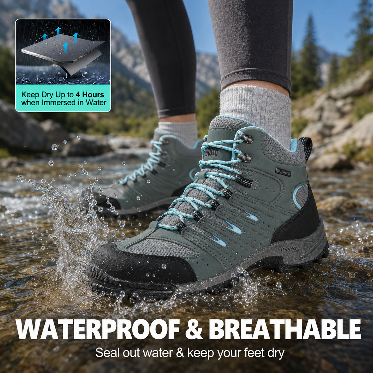 R CORD Women’s Hiking Boots Waterproof