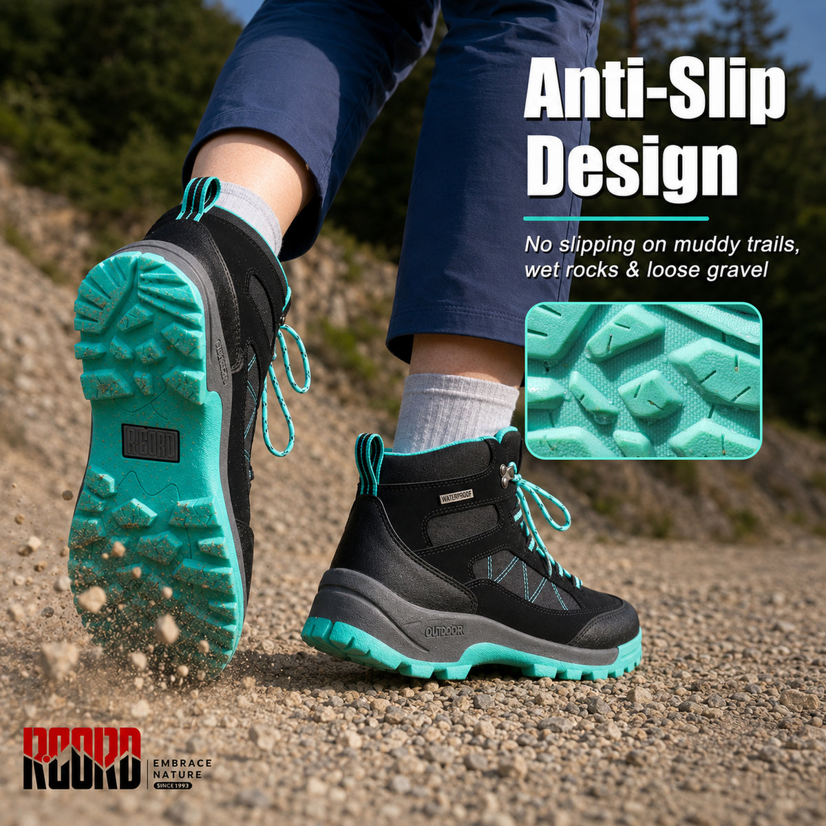 R CORD Women's Waterproof Hiking Boots for Everyday Comfort