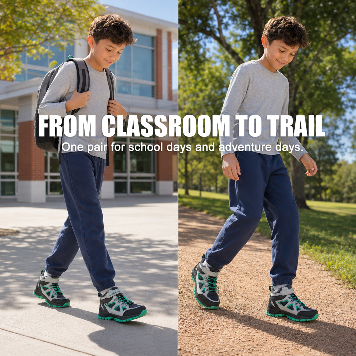 R CORD Little Trekker Hiking Boots for Kids with Cushioned Arch Support