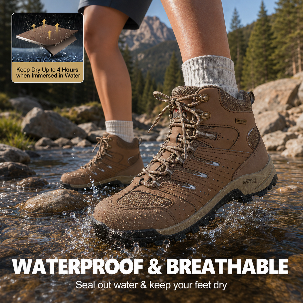 R CORD Women’s Hiking Boots Waterproof