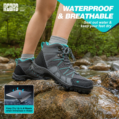 R CORD Women's Non-Slip Hiking Boots with Breathable Comfort