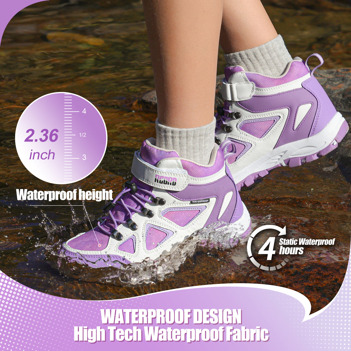 R CORD Little Trekker Hiking Boots for Kids with Cushioned Arch Support