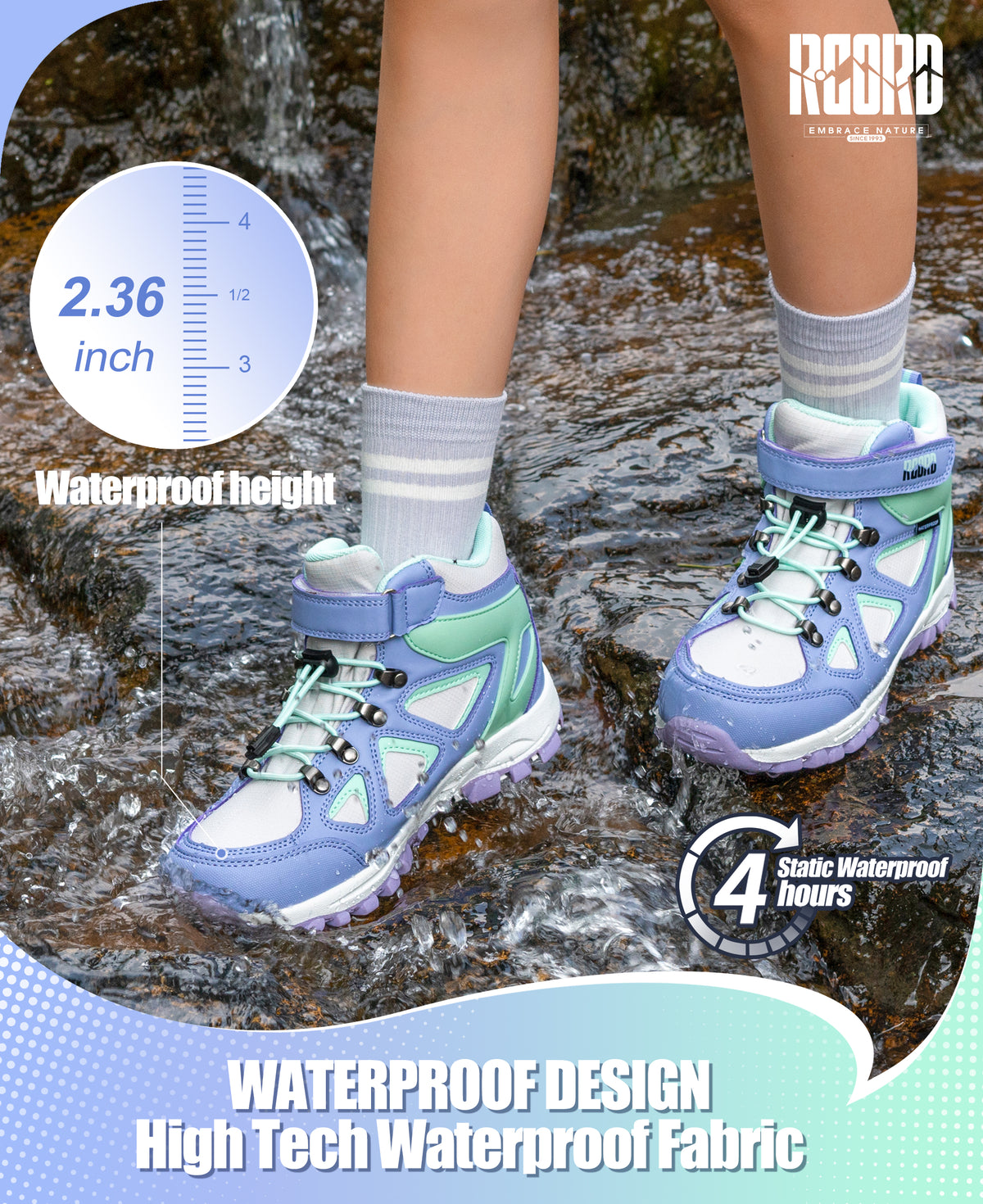 R CORD Little Trekker Hiking Boots for Kids with Cushioned Arch Support