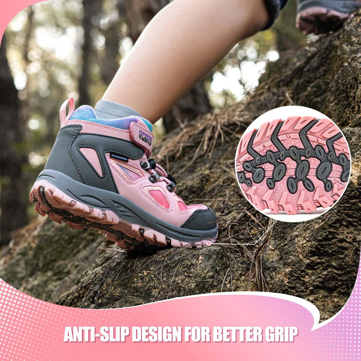 R CORD Little Trekker Hiking Boots for Kids with Cushioned Arch Support