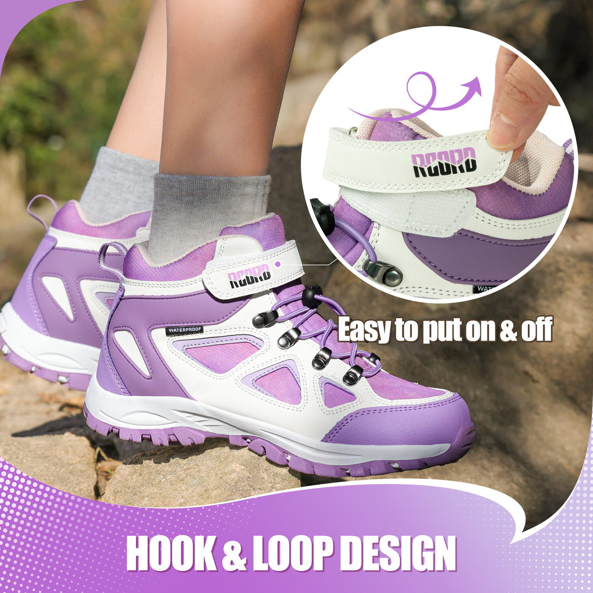 R CORD Little Trekker Hiking Boots for Kids with Cushioned Arch Support