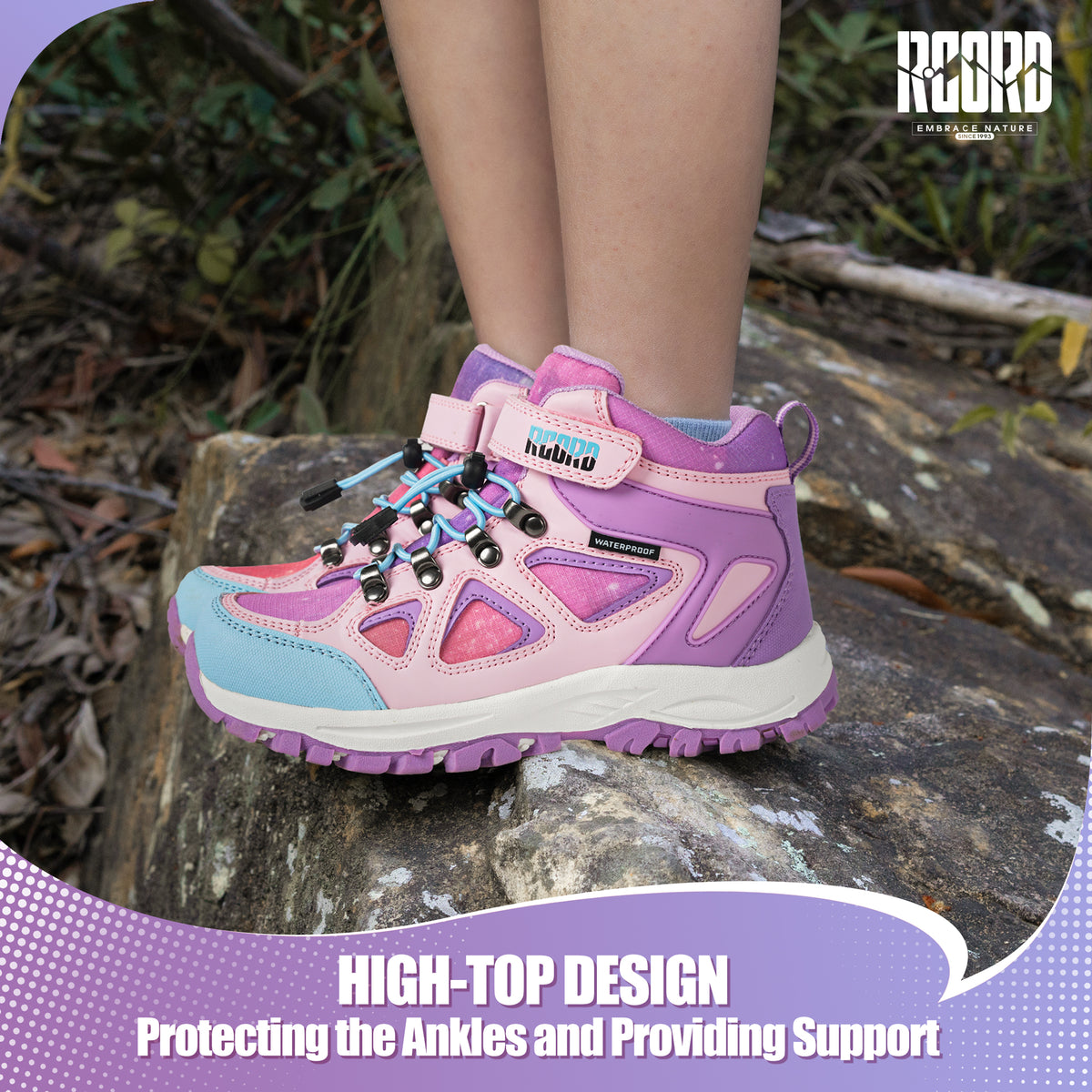 R CORD Little Trekker Hiking Boots for Kids with Cushioned Arch Support