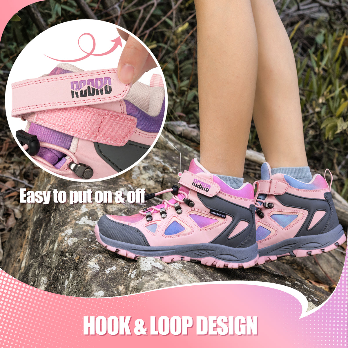 R CORD Little Trekker Hiking Boots for Kids with Cushioned Arch Support