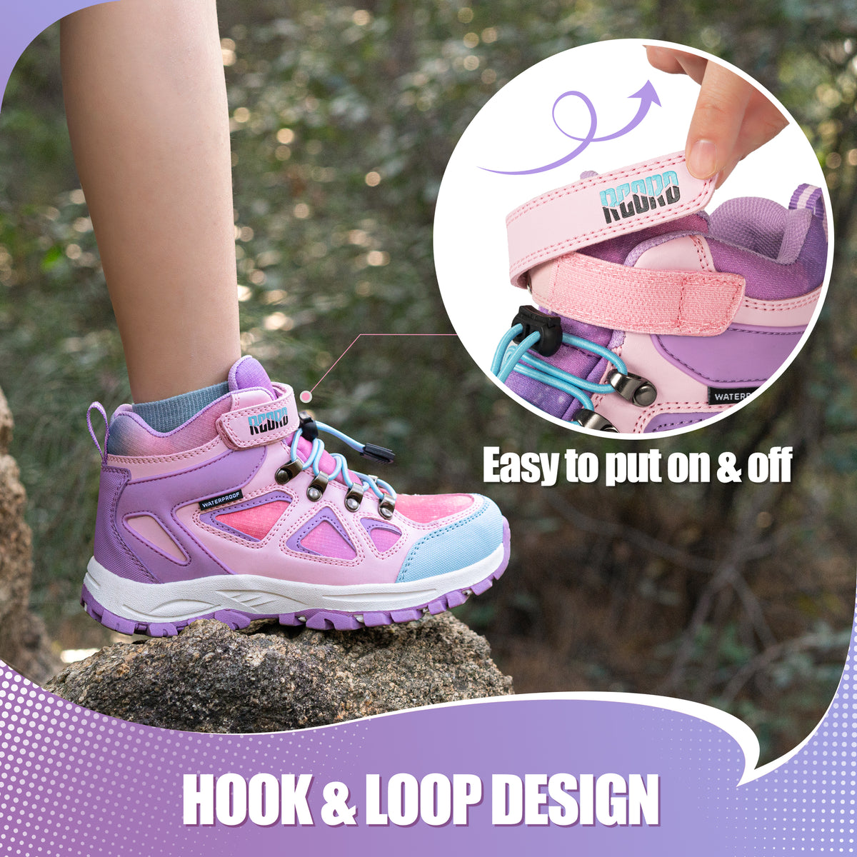R CORD Little Trekker Hiking Boots for Kids with Cushioned Arch Support
