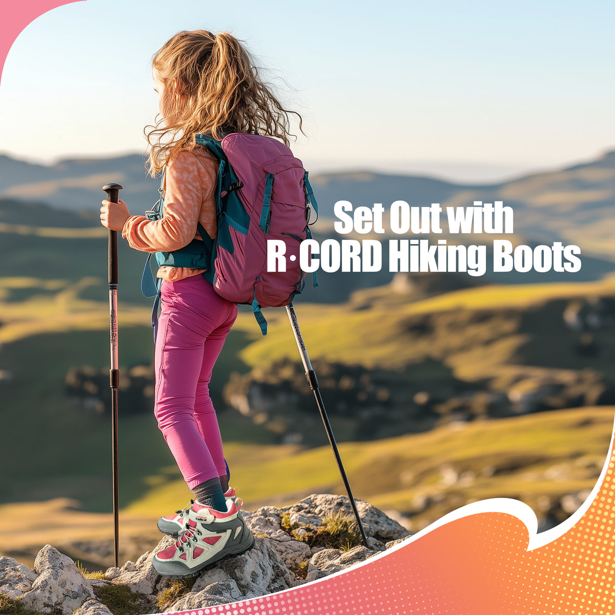 R CORD Little Trekker Hiking Boots for Kids with Cushioned Arch Support