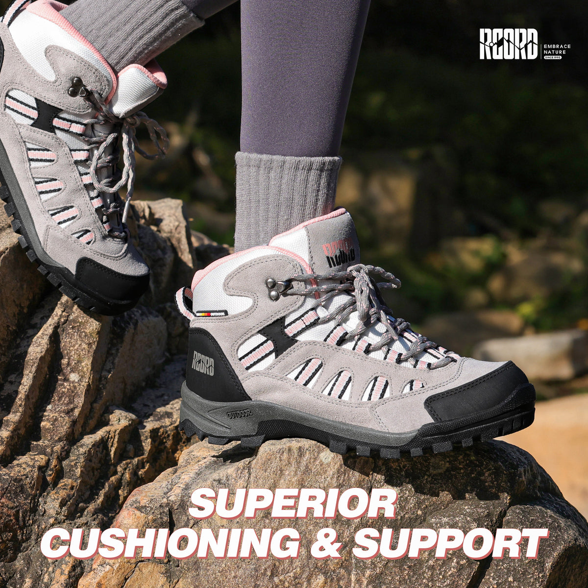 R CORD Women's Hiking Boots Waterproof with Ankle Support