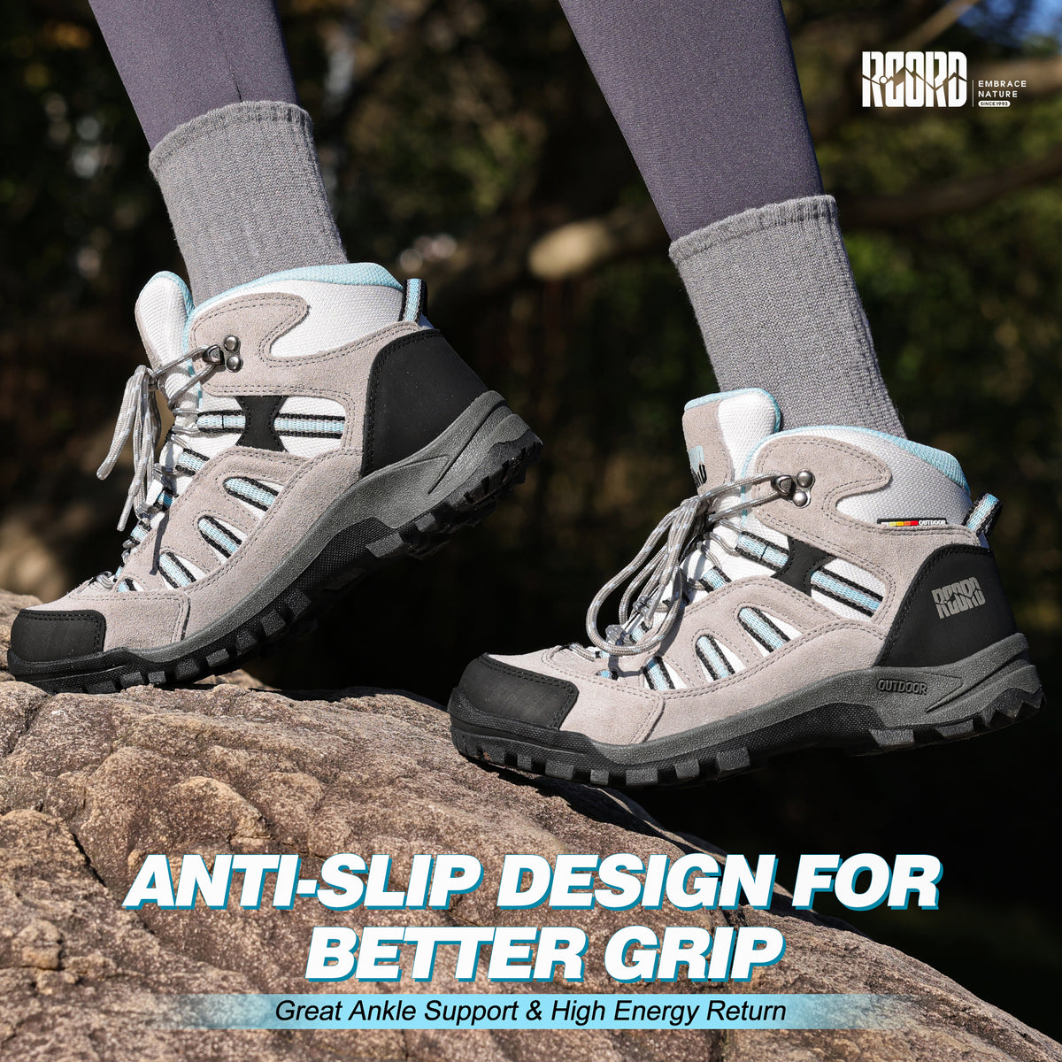 R CORD Women's Hiking Boots Waterproof with Ankle Support