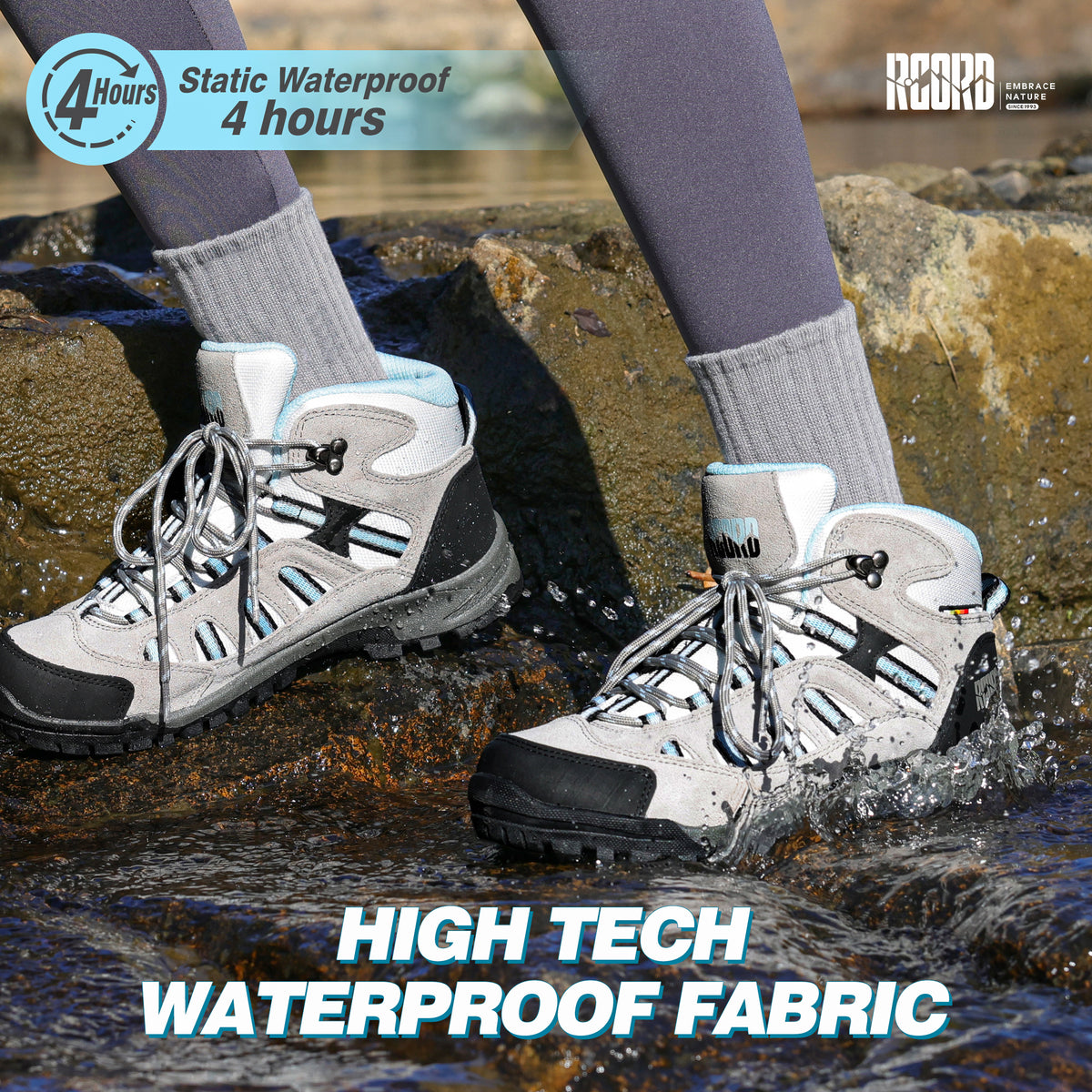 R CORD Women's Hiking Boots Waterproof with Ankle Support