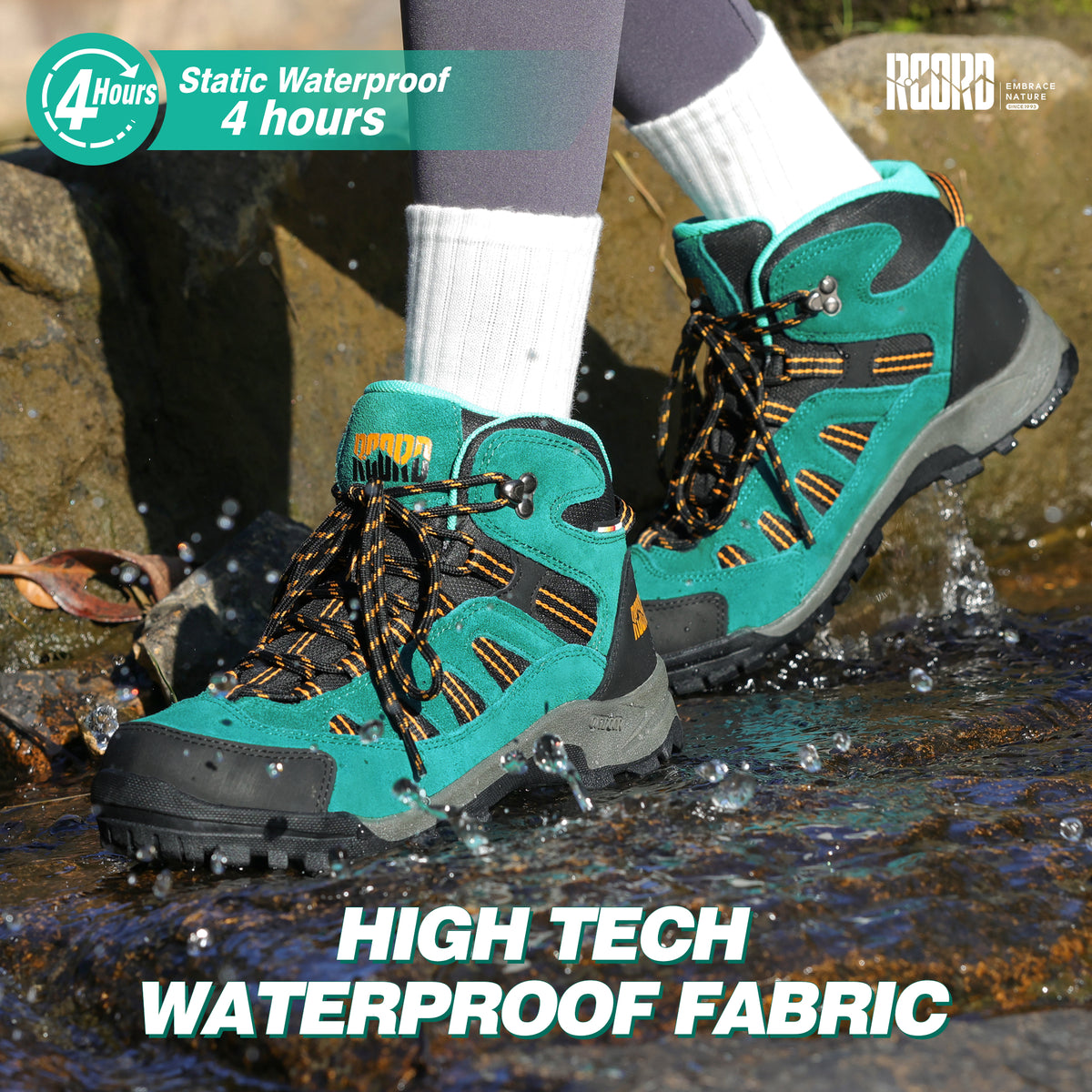 R CORD Women's Hiking Boots Waterproof with Ankle Support