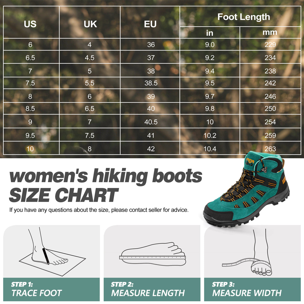 R CORD Women's Hiking Boots Waterproof with Ankle Support