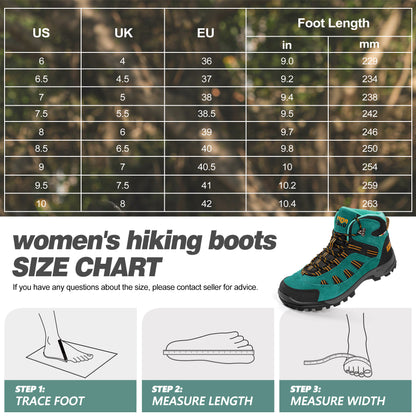 R CORD Women's Hiking Boots Waterproof with Ankle Support