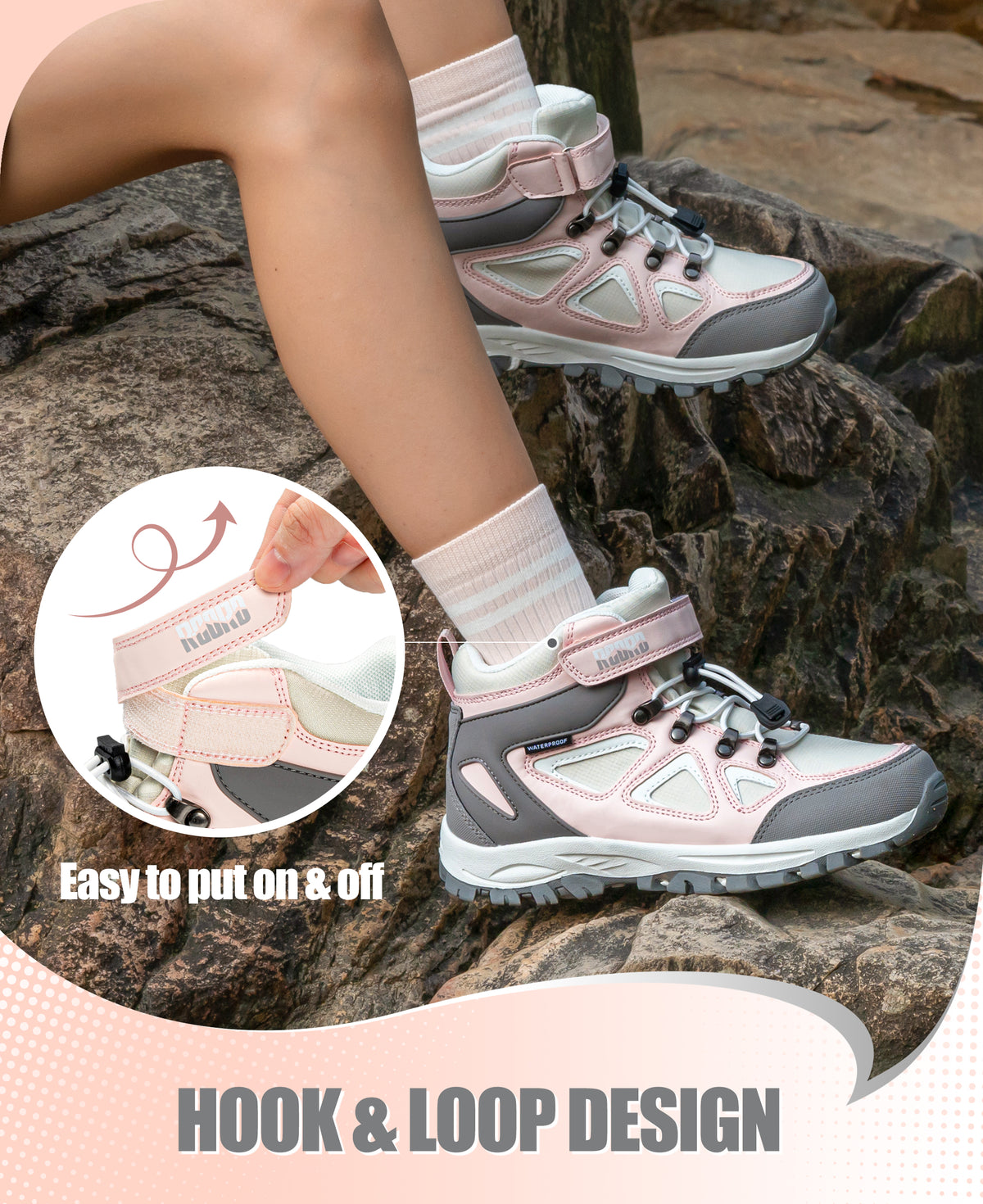 R CORD Little Trekker Hiking Boots for Kids with Cushioned Arch Support