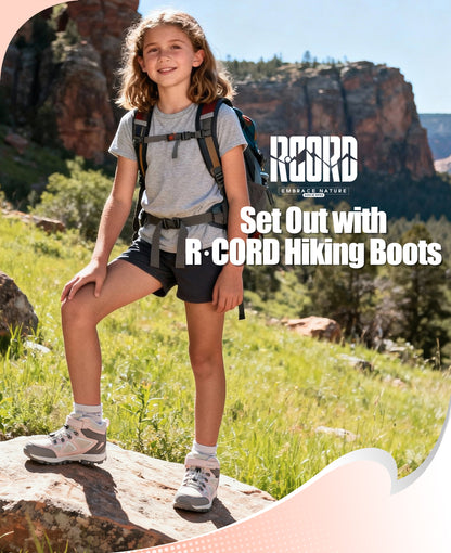 R CORD Little Trekker Hiking Boots for Kids with Cushioned Arch Support