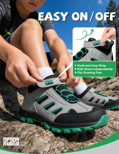 R CORD Little Trekker Girls Hiking Boots with Non-Slip Grip for Camping