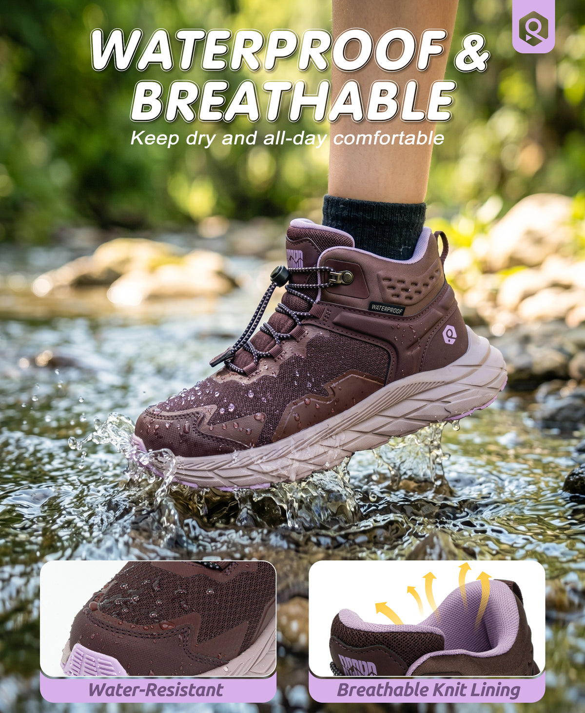 R CORD Active Lite Kids Waterproof Hiking Boots for Outdoor Play & Camping