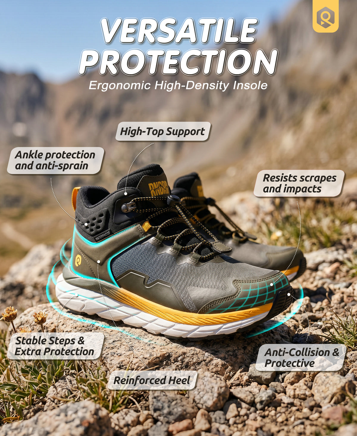 R CORD Active Lite Kids Waterproof Hiking Boots for Outdoor Play & Camping