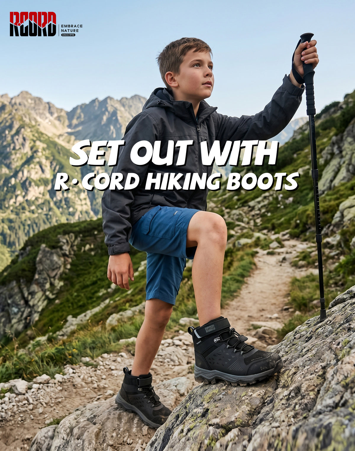 R CORD Everyday Explorer Boys Hiking Boots for School, Play & Travel