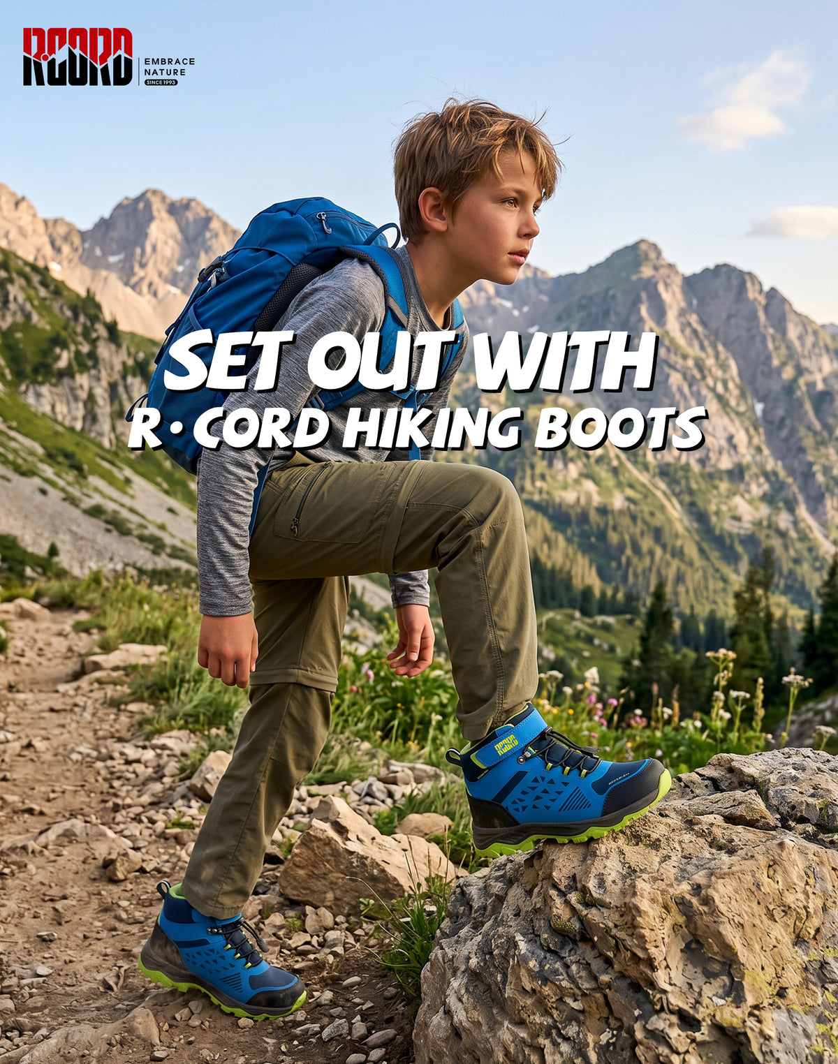 R CORD Everyday Explorer Boys Hiking Boots for School, Play & Travel