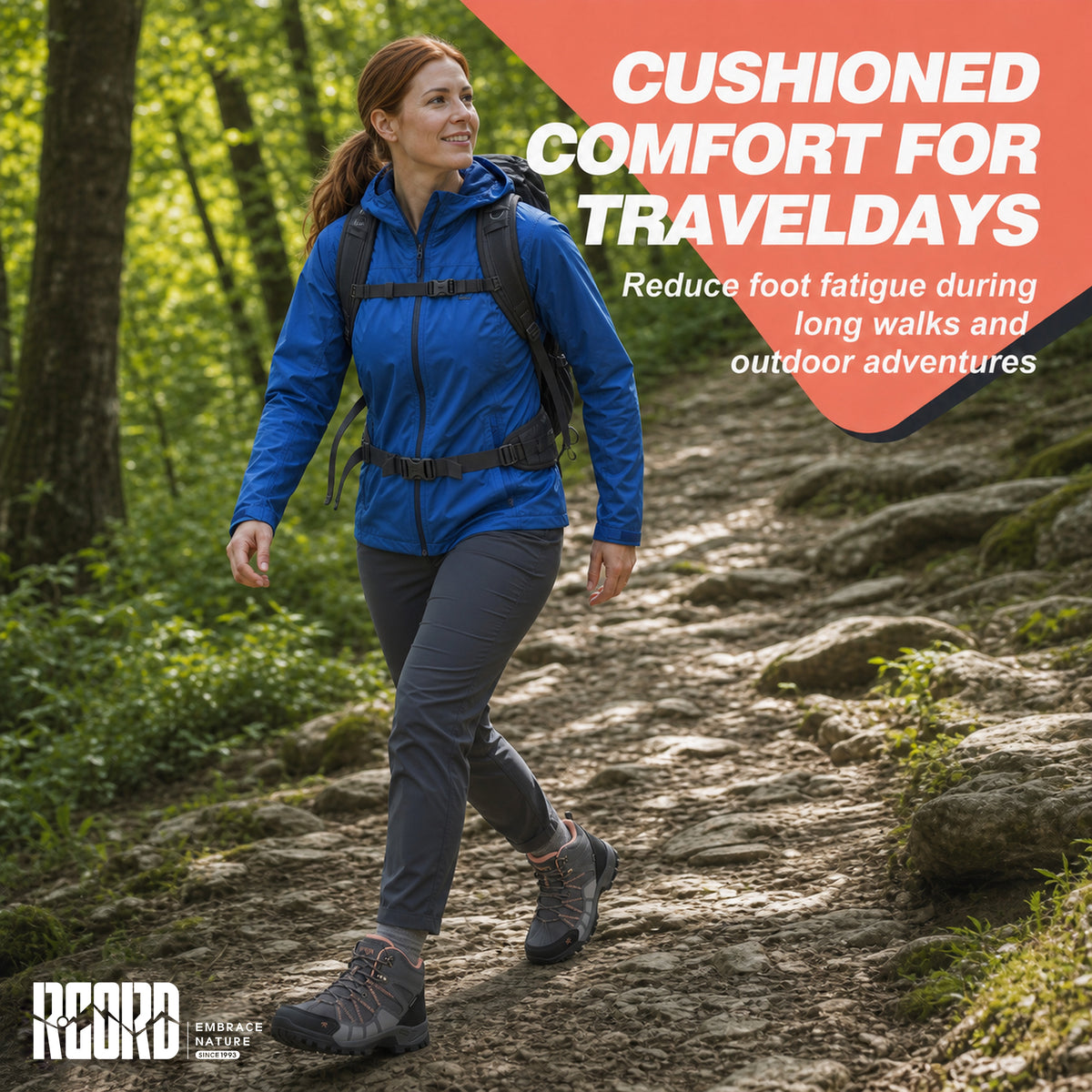 R CORD Women's Non-Slip Hiking Boots with Breathable Comfort