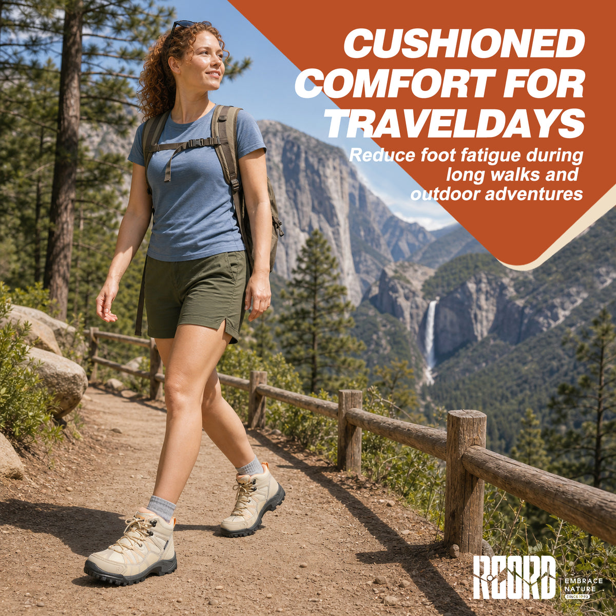 R CORD Women's Non-Slip Hiking Boots with Breathable Comfort