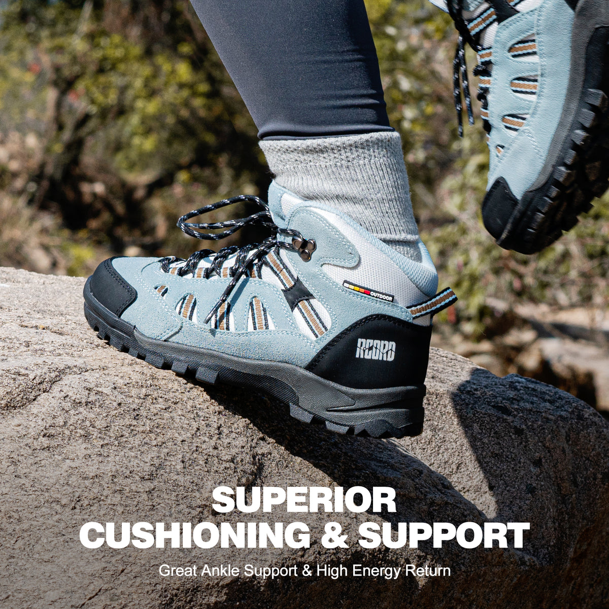 R CORD Women's Hiking Boots Waterproof with Ankle Support