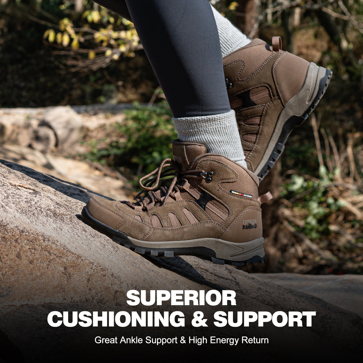 R CORD Women's Hiking Boots Waterproof with Ankle Support
