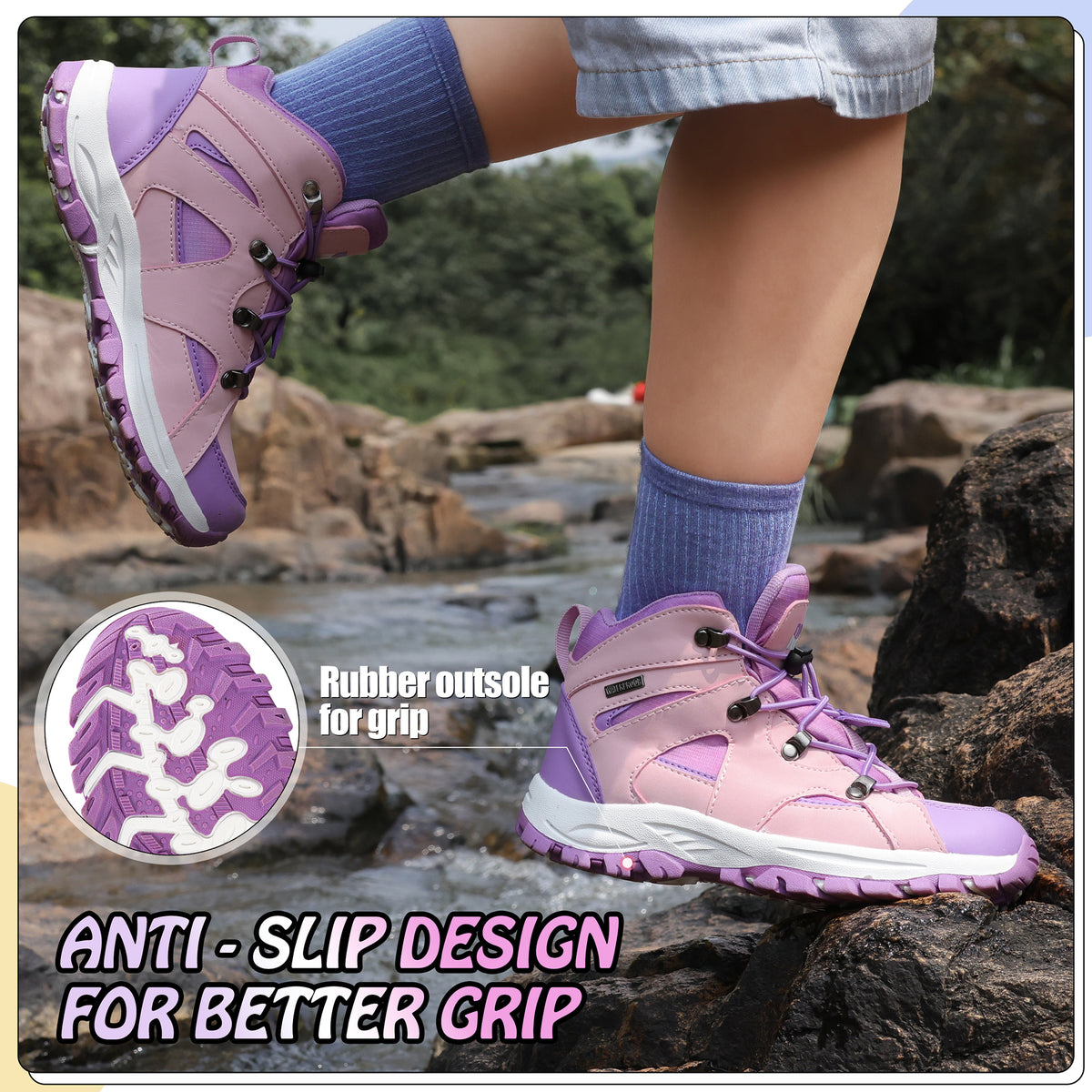 R CORD Everyday Explorer Hiking Boots for Kids with Everyday Comfort