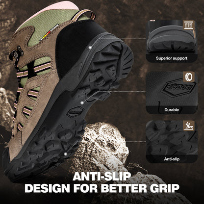 R CORD Women's Hiking Boots Waterproof with Ankle Support