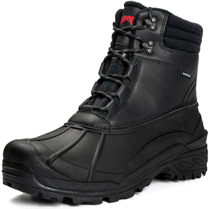 R CORD Men's Waterproof Winter Snow Boots Warm Fur Lined