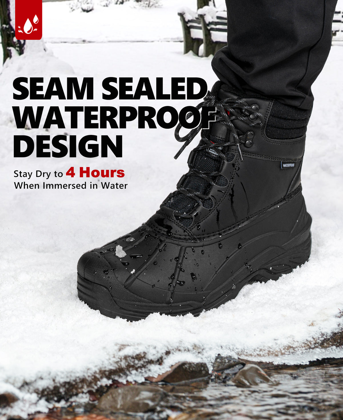 R CORD Men's Snow Boots – Waterproof & Fur-Lined