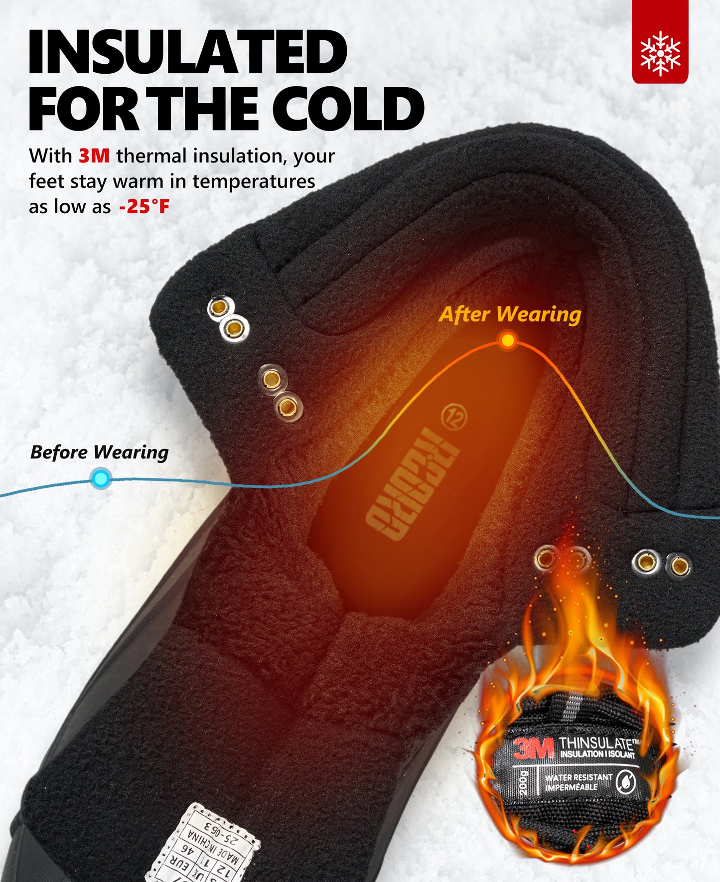 R CORD Mens Snow Boots