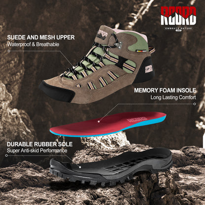 R CORD Women's Hiking Boots Waterproof with Ankle Support