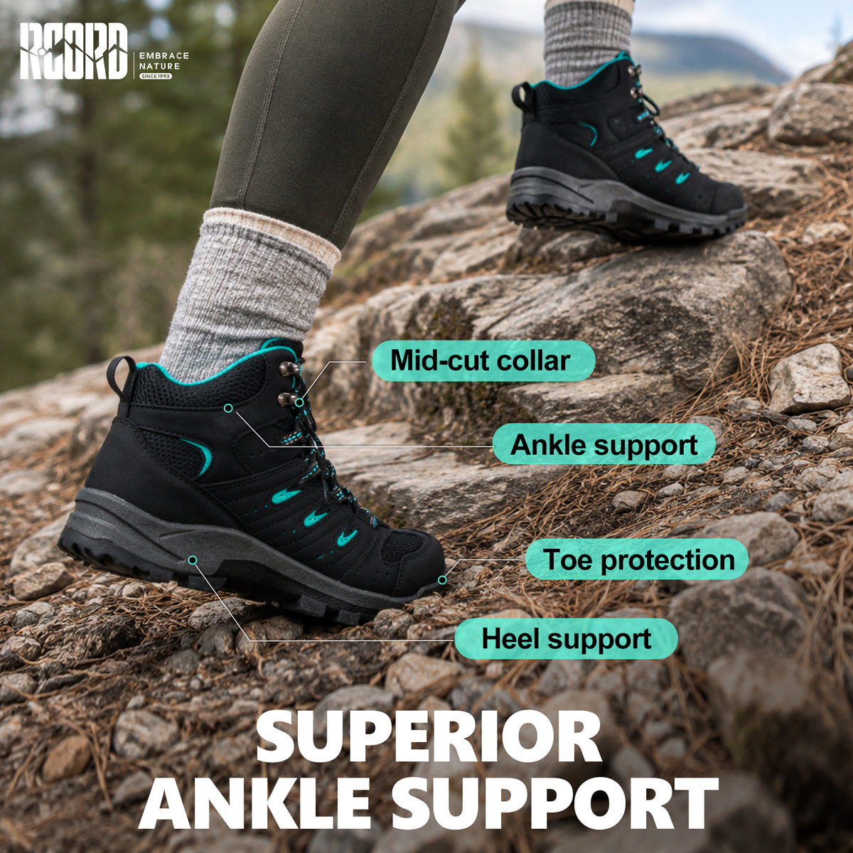 R CORD Women’s Hiking Boots Waterproof