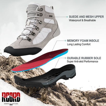R CORD Women’s Waterproof Hiking Boots Non-Slip for Day Hiking