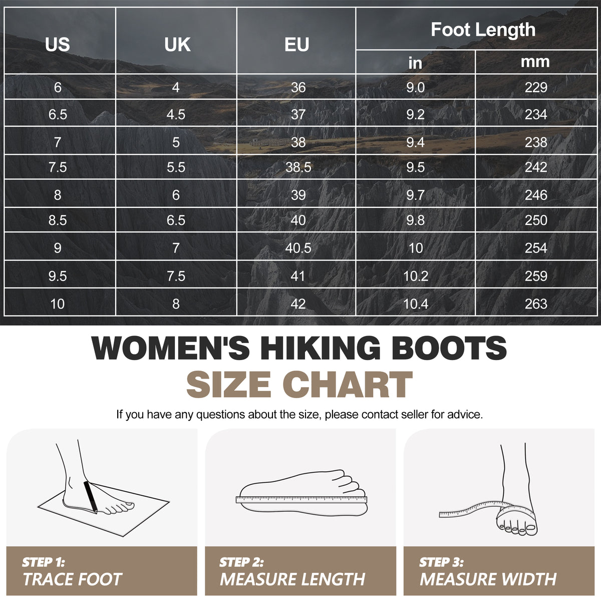 R CORD Women's Hiking Boots Waterproof with Ankle Support