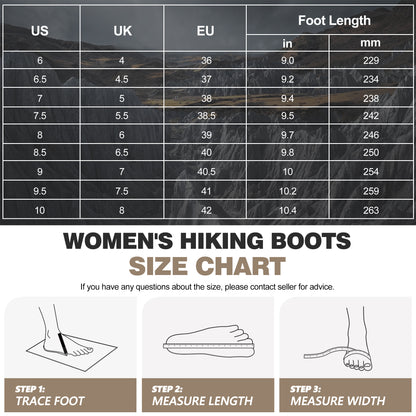 R CORD Women's Hiking Boots Waterproof with Ankle Support