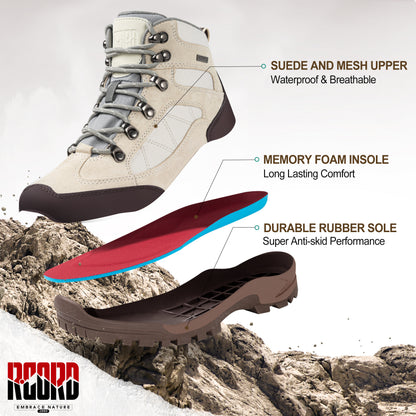 R CORD Women’s Waterproof Hiking Boots Non-Slip for Day Hiking