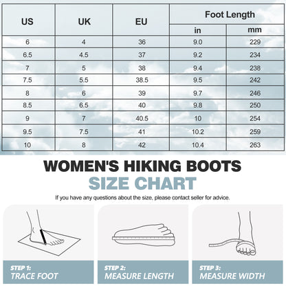 R CORD Women's Hiking Boots Waterproof with Ankle Support