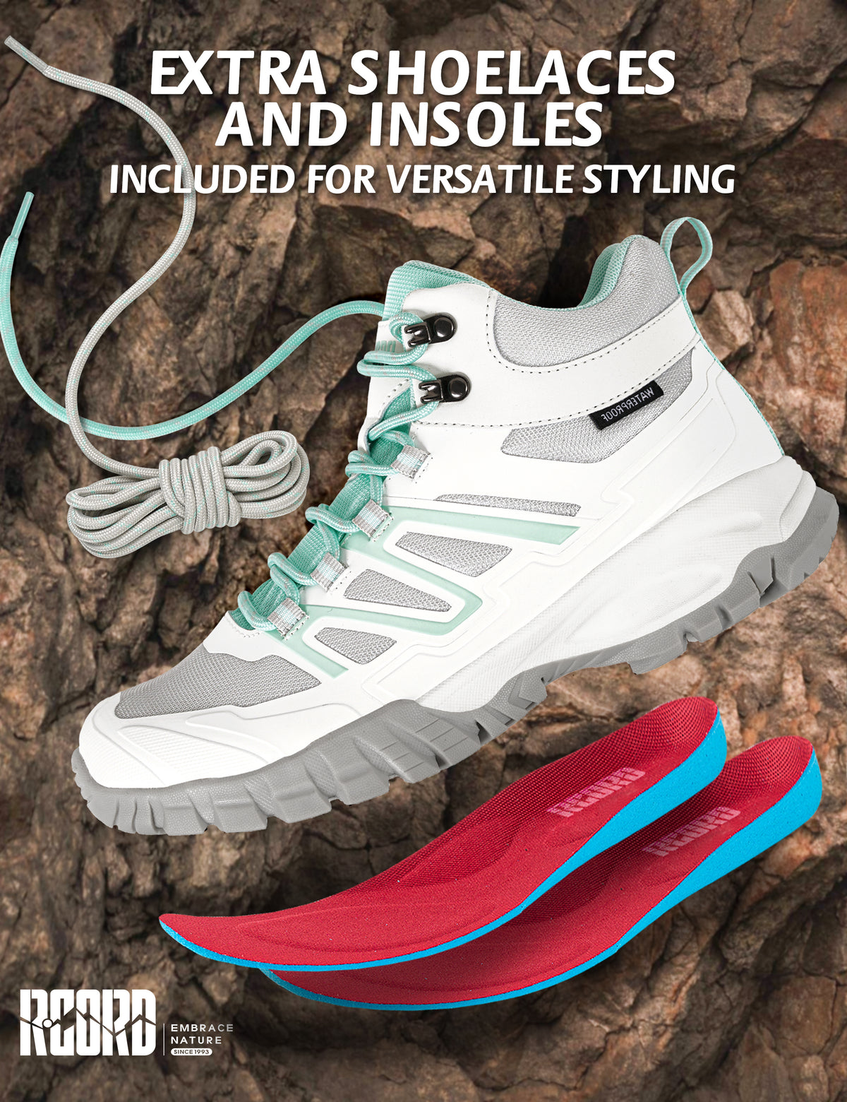 R CORD Women's Waterproof Hiking Boots Comfortable for Day Hikes